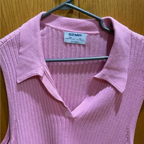 Old Navy Pink Ribbed Tank Top - Picture 2 of 2